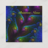 光カラフル抽象芸術モダンフラクタル スクエア名刺 (正面)