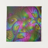 光カラフル抽象芸術モダンフラクタル タペストリー (正面)