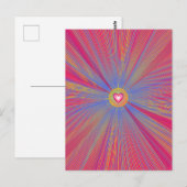 光カラフル線サイケデリックトリップ（幻覚体験）のようなハート ポストカード (正面/裏面)