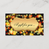 光カラフル輝きギフト証明書テンプレート 割引カード (正面)