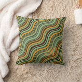 光カラフル錯覚波状パターンイニシャル クッション (ブランケット)