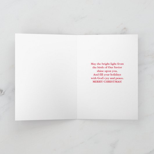 光クリスチャンのカード平和のクリスマスツリースター カード (内部)