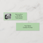 光シンプル緑エレガント犬フォトペット スキニー名刺 (正面/裏面)