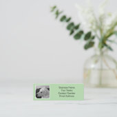 光シンプル緑エレガント犬フォトペット スキニー名刺 (スタンド正面)