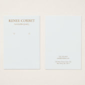 光シンプル青色イヤリングジュエリー表示カード (正面&裏面)