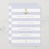 光ストライプの航海のブライダルシャワー招待状 招待状 (正面/裏面)