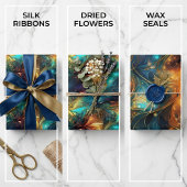 光スレッド： 3Dライトウィーブデザイン ラッピングペーパーシート