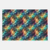 光スレッド: 3Dライトウィーブデザイン ラッピングペーパーシート (正面)