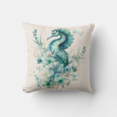 光ターコイズシーホース枕 クッション (正面)