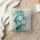 光ターコイズシーホース枕 クッション (ブランケット)