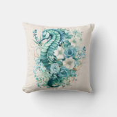 光ターコイズシーホース枕 クッション (正面)