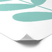 光ターコイズ花芽ミッドセンチュリーモダン ポスター (角)