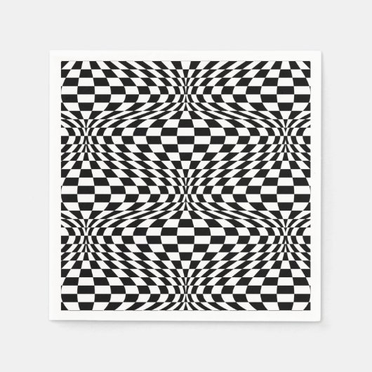 光チェッカーボード スタンダードカクテルナプキン (正面)