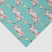 光ティール（緑がかった色）で黄色い蝶のために達する猫 薄葉紙 (詳細)