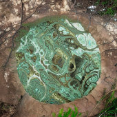 光ティール(緑がかった色)と灰色フェイク大理石丸い枕 ラウンドクッション