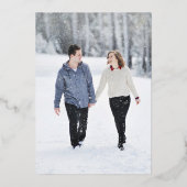 光ハートトナカイパーソナライズされたのクリスマスフォト 箔シーズンカード (裏面)