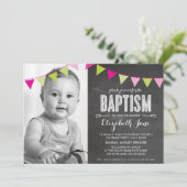 光バプテスマ明るいはっきりした黒板 招待状 (スタンド正面)