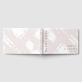 光バラの灰色のブラシ結婚ストローク名のフォイル ゲストブック (全面)