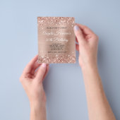 光バラ金ゴールドグリッター30th誕生日紙フライヤー チラシ (手)