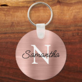 光バラ金ゴールドフェイク金属箔モノグラム キーホルダー (正面)