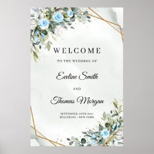 光パステルスタイリッシュブルーバラグ結婚リーズ ポスター