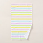 光パステルストライプカラーの水平カラー バスタオルセット (ハンドタオル)