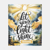 光パーソナライズされたをクリスチャンに当てなさい フリースブランケット (正面)