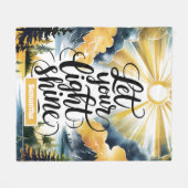 光パーソナライズされたをクリスチャンに当てなさい フリースブランケット (正面(横))