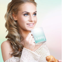 光パーソナライズされたティール（緑がかった色）と白グラデーション