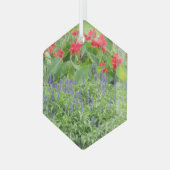 光パーソナライズされた円形セラミックオーナメント ガラスオーナメント (正面左)