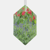 光パーソナライズされた円形セラミックオーナメント ガラスオーナメント (正面右)