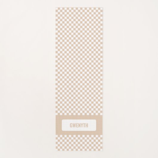 光パーソナライズされた市松模様に中性両面 ヨガマット (正面)