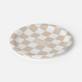 光パーソナライズされた市松模様に中立 ペーパープレート (アングル)
