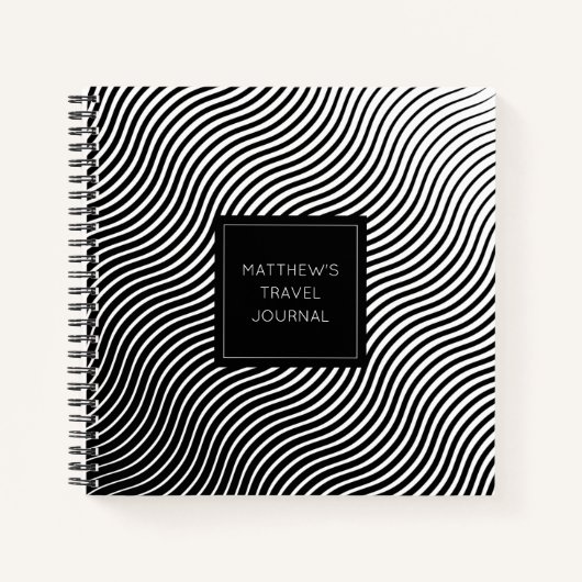 光パーソナライズされた波Sketchbook ノートブック (正面)