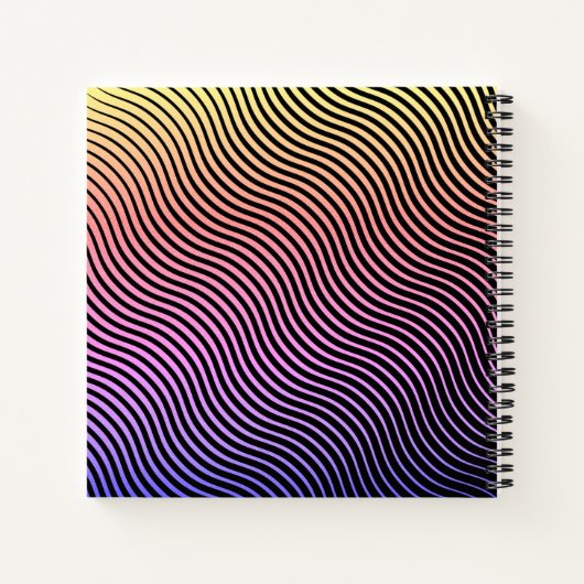 光パーソナライズされた波Sketchbook ノートブック (裏面)