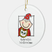 光パーソナライズされた肌トーンベビー顔ベビー第1位 セラミックオーナメント (左)