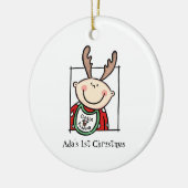 光パーソナライズされた肌トーンベビー顔ベビー第1位 セラミックオーナメント (左)