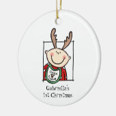 光パーソナライズされた肌トーンベビー顔ベビー第1位 セラミックオーナメント (左)