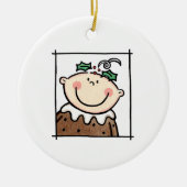 光パーソナライズされた肌トーンベビー顔ベビー第1位 セラミックオーナメント (正面)