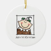 光パーソナライズされた肌トーンベビー顔ベビー第1位 セラミックオーナメント (正面)