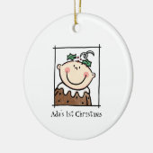 光パーソナライズされた肌トーンベビー顔ベビー第1位 セラミックオーナメント (左)