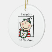 光パーソナライズされた肌トーンベビー顔ベビー第1位 セラミックオーナメント (左)