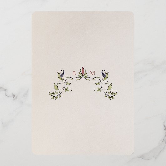 光ビクトリアン付き金箔サンキューカード 箔招待状 (裏面)