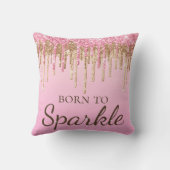 光ピンクと金ゴールド滴下グリッターを輝かせる クッション (裏面)