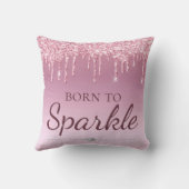 光ピンクのグラム滴下グリッターを輝かせ生まれる クッション (裏面)