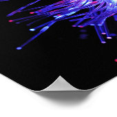 光ファイバーの赤と青の光 ポスター (角)