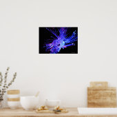 光ファイバーの赤と青の光 ポスター (キッチン)