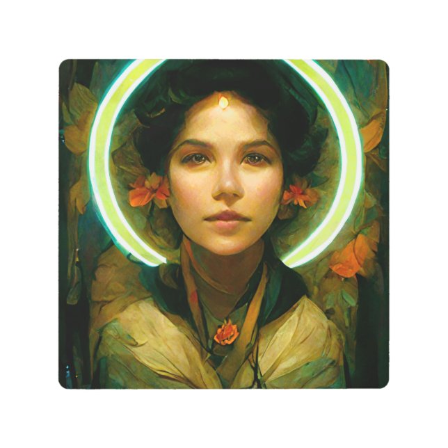 光ファンタジーのリングや輪Sci-fi メタルプリント (正面)