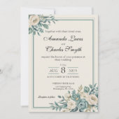 光フォーマルフローラ結婚式招待状 招待状 (正面)