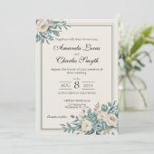 光フォーマルフローラ結婚式招待状 招待状 (スタンド正面)